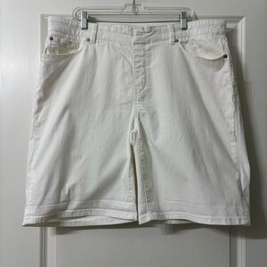 Soft Surroundings White Ultimate Denim Pull On Shorts size 1X